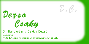 dezso csaky business card