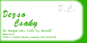 dezso csaky business card
